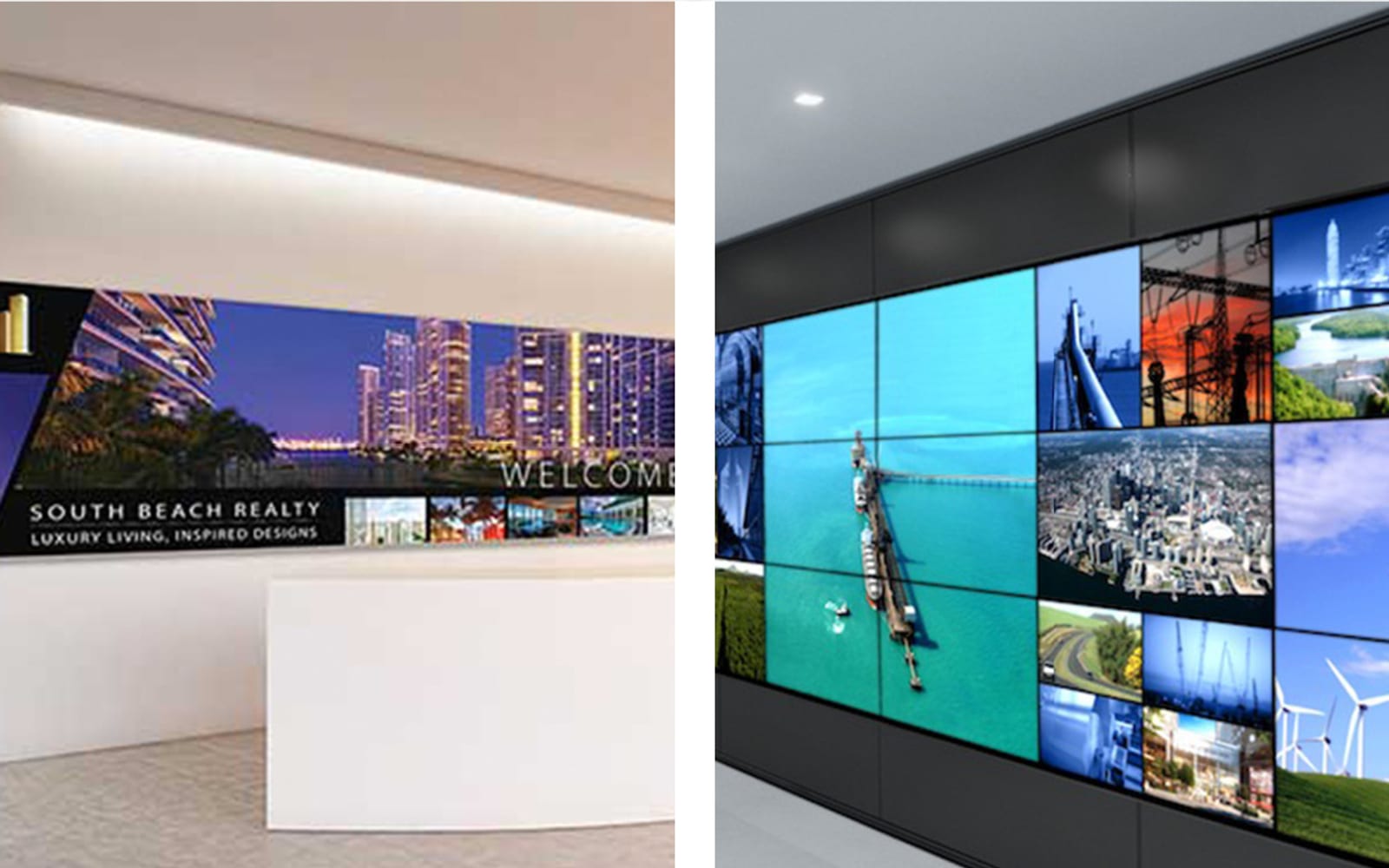 Control-room video wall of tiled displays